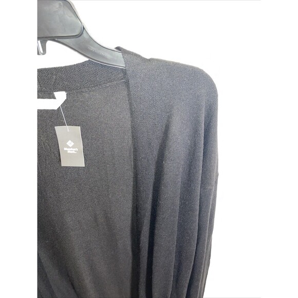 Members Mark Women’s Cashmere Blend Cardigan Sz 2XL Black Open Front Relaxed NWT - Picture 4 of 12